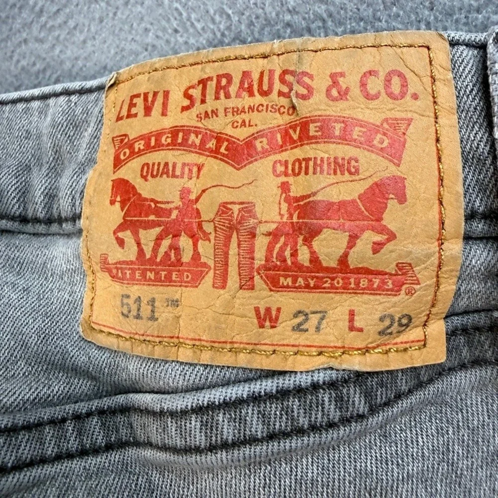 Levis 511 Slim Fit Jeans Mens 27x29 (FIT 25x27) Gray Denim Streetwear Classic